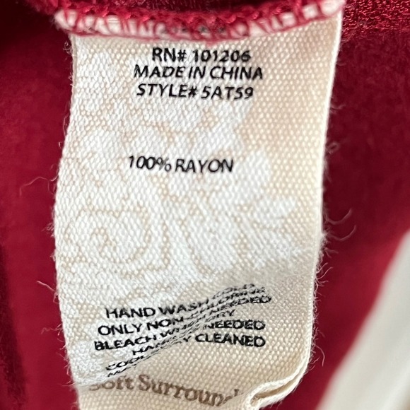 Soft Surroundings Red Sonnet Button Front‎ Ruffled Sleeve Tunic Poet Blouse 2X - Picture 7 of 7